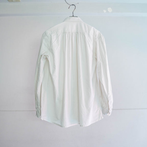 around 1970s Europe white linen shirt -antique look-