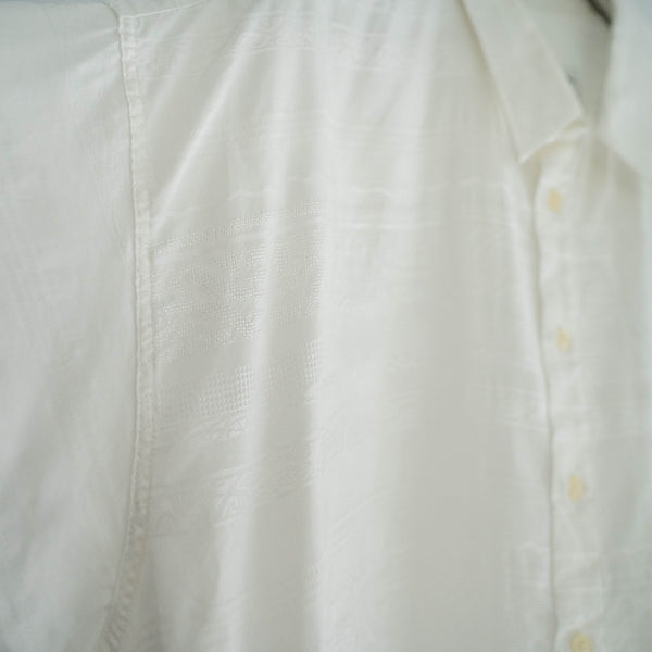 around 1990s Germany white sheer woven short sleeve shirt -remake-