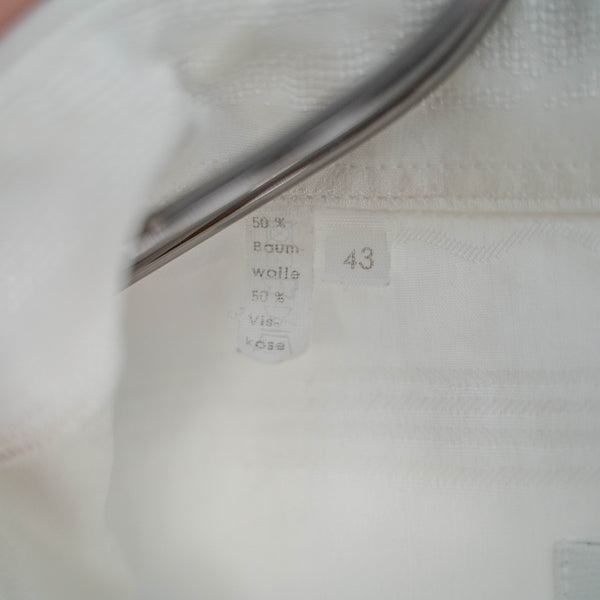 around 1990s Germany white sheer woven short sleeve shirt -remake-
