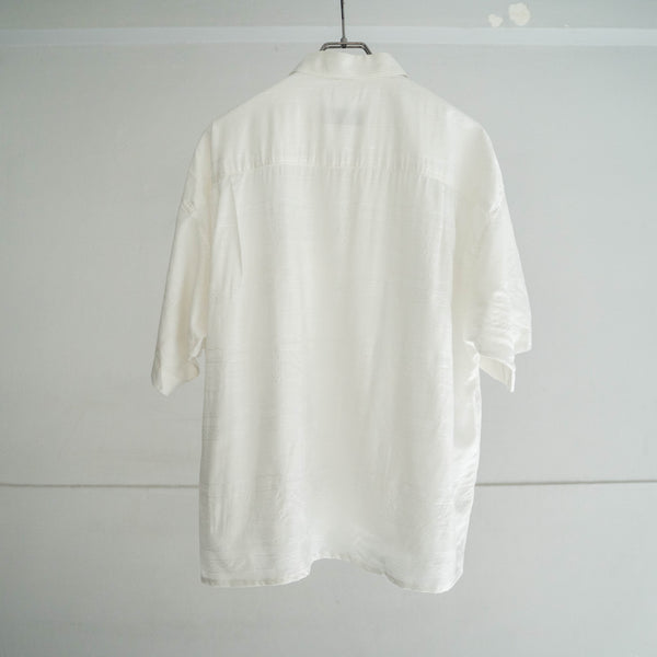 around 1990s Germany white sheer woven short sleeve shirt -remake-