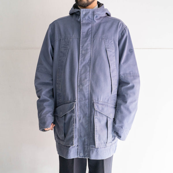 'Timberland' 1990s purple color duck fabric parka  -good details-