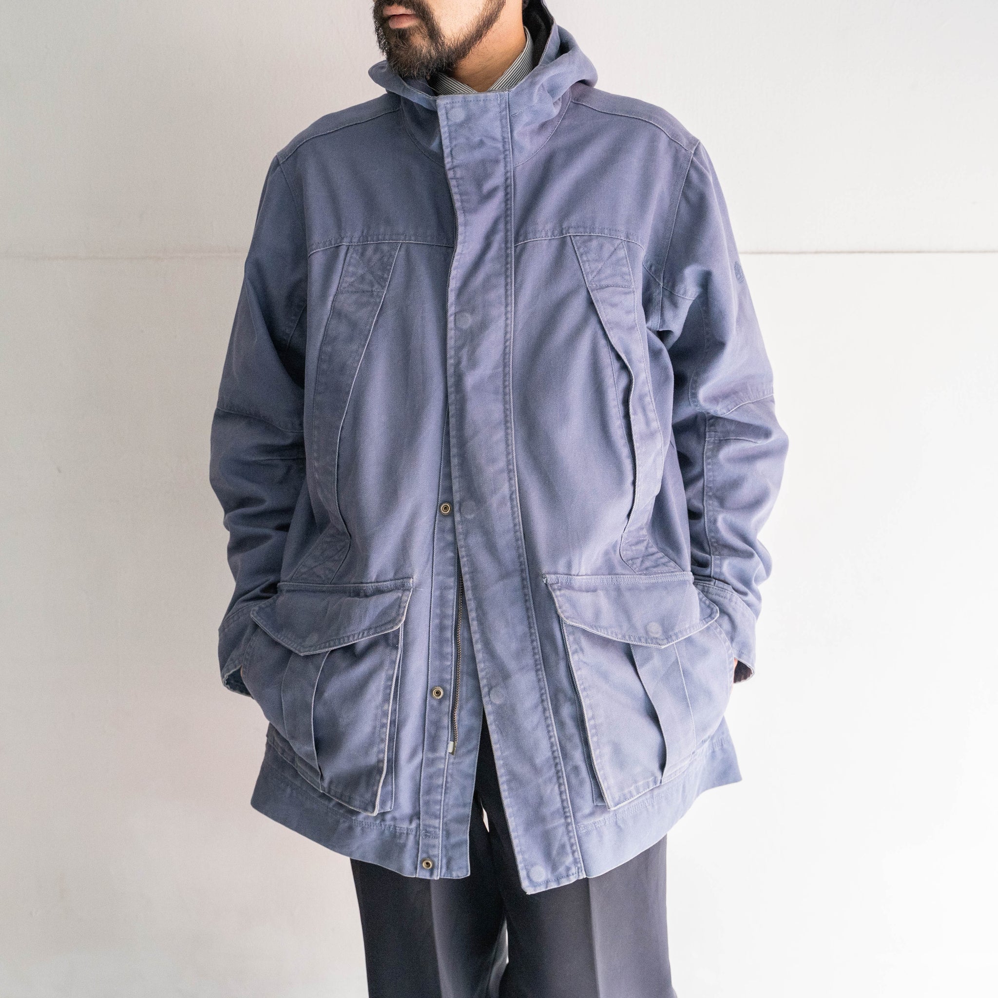 'Timberland' 1990s purple color duck fabric parka  -good details-