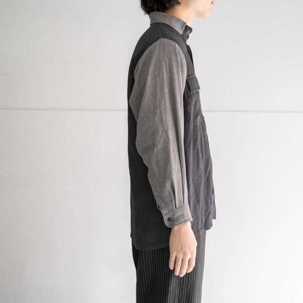 2000s black and gray color unusual material shirts