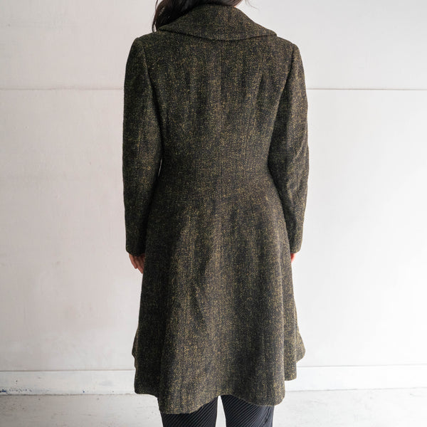 around 1980s Germany black × yellow wool long coat