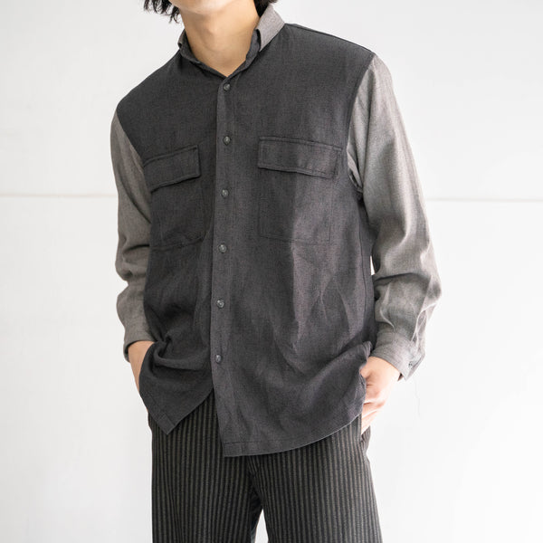 2000s black and gray color unusual material shirts