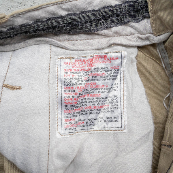 around 1970s German military cotton × poly one tuck chino trousers