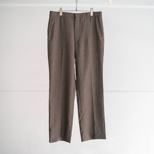 1980-90s "TOWNCRAFT" dark brown poly × wool light slacks