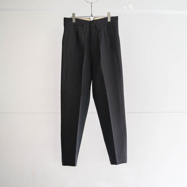 1950-60s Japan vintage black stripe wool pants -great fabric-
