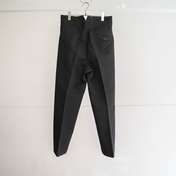 1950-60s Japan vintage black stripe wool pants -great fabric-