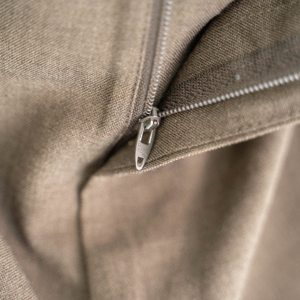 1980-90s "TOWNCRAFT" dark brown poly × wool light slacks