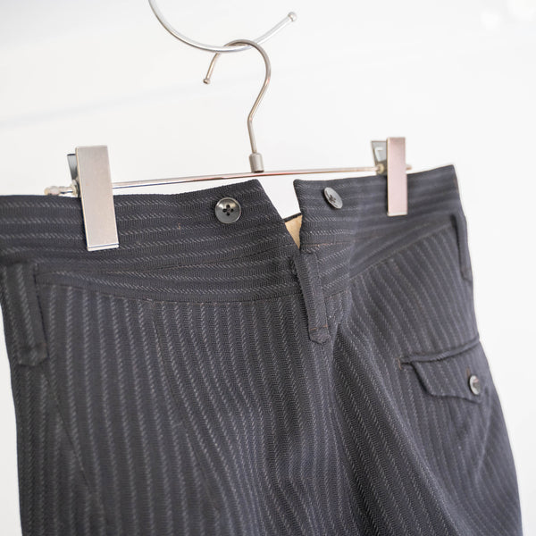 1950-60s Japan vintage black stripe wool pants -great fabric-