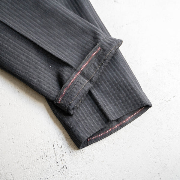 1950-60s Japan vintage black stripe wool pants -great fabric-