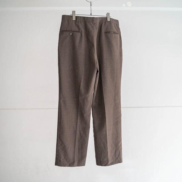 1980-90s "TOWNCRAFT" dark brown poly × wool light slacks