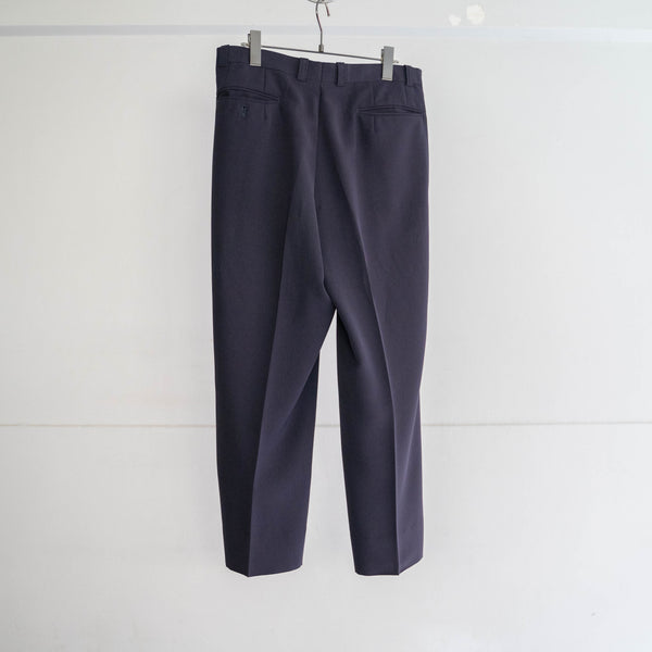 1990s Japan vintage dark navy 2 tuck slacks -light weight-