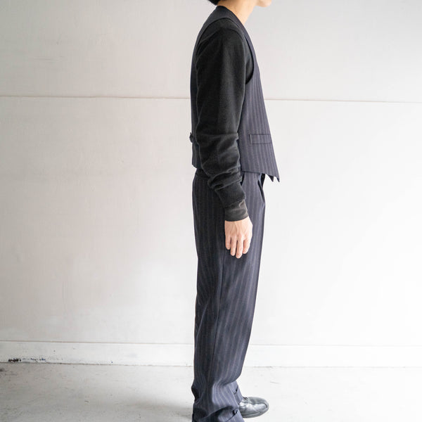 1960-70s Japan vintage dark navy base stripe slacks