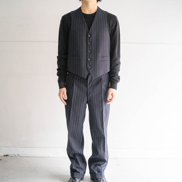 1960-70s Japan vintage dark navy base stripe slacks