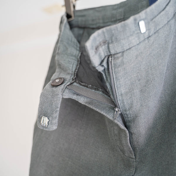 1990s faded gray linen straight pants