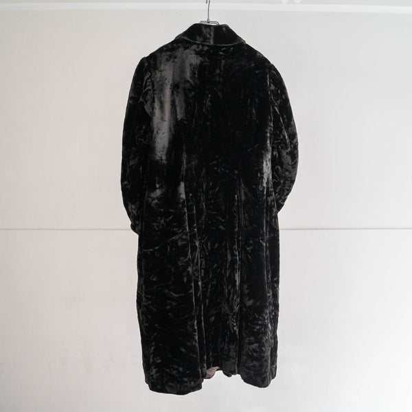 1980-90s British black color velor long coat