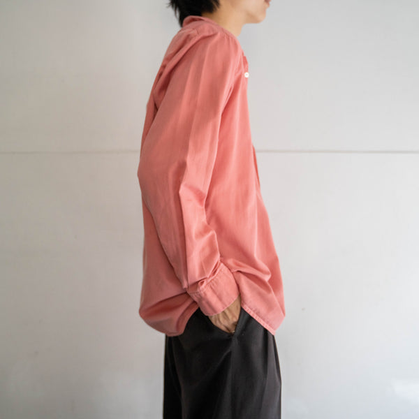 1970-80s Europe faded pink stand collar l/s shirt