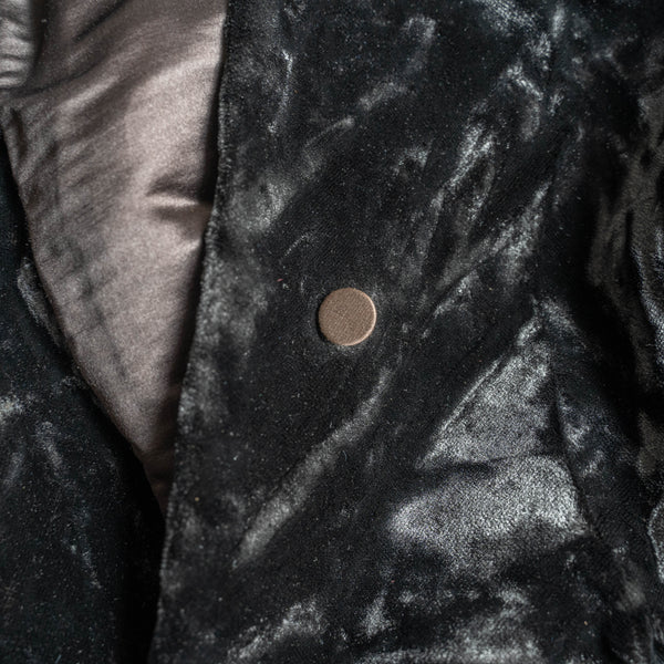 1980-90s British black color velor long coat