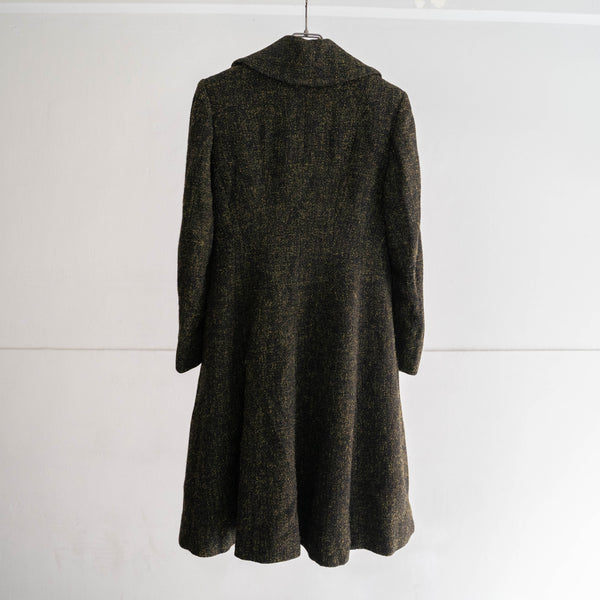 around 1980s Germany black × yellow wool long coat