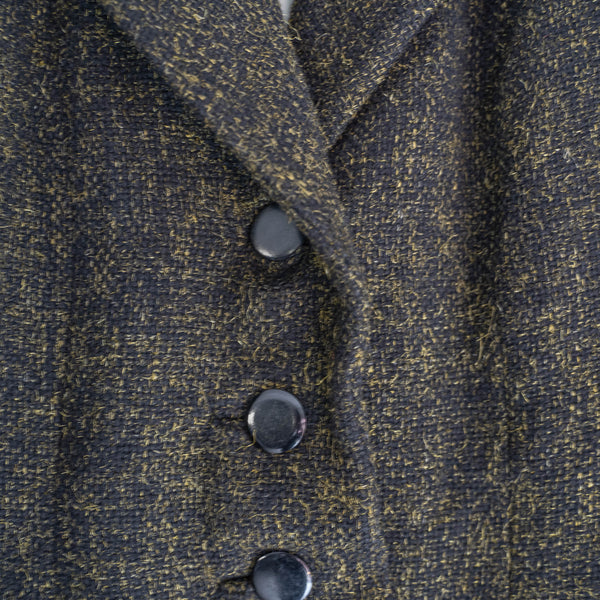 around 1980s Germany black × yellow wool long coat