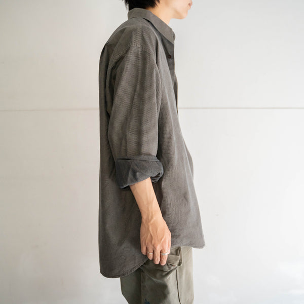1990s Italy gray all-over pattern l/s shirt