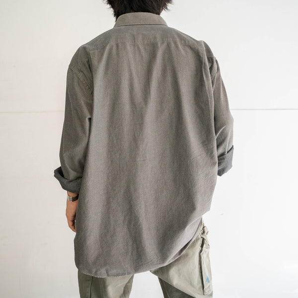 1990s Italy gray all-over pattern l/s shirt