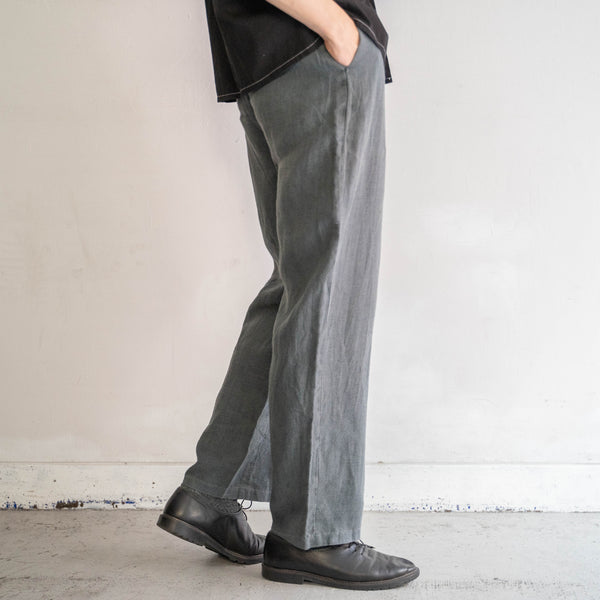 1990s faded gray linen straight pants