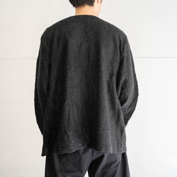 1990s black knit cardigan -good front design-