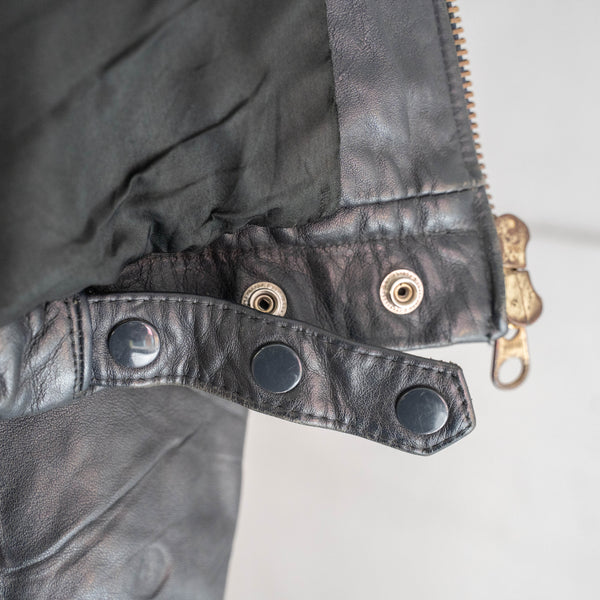 around 1970s French military pilot leather jacket 'with boa collar'