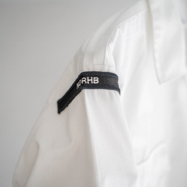 1990-00s US military white shirt with patch 'dead stock' -remake-