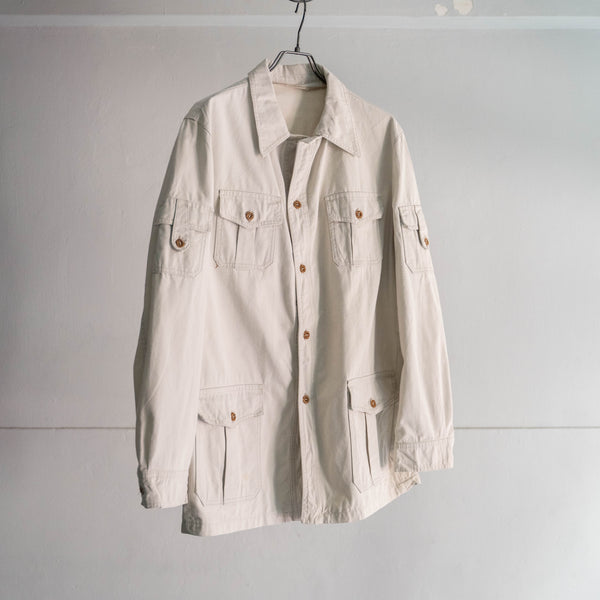 around 1980s off white safari shirt jacket 'made in france'