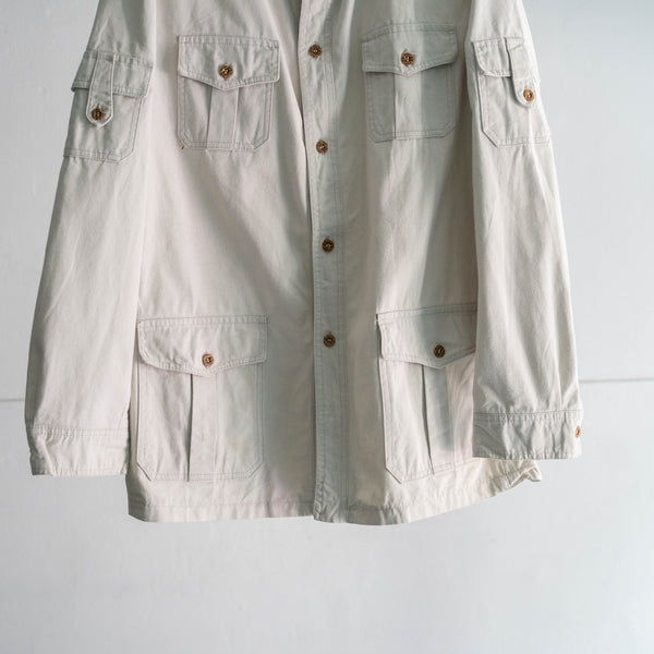 around 1980s off white safari shirt jacket 'made in france'