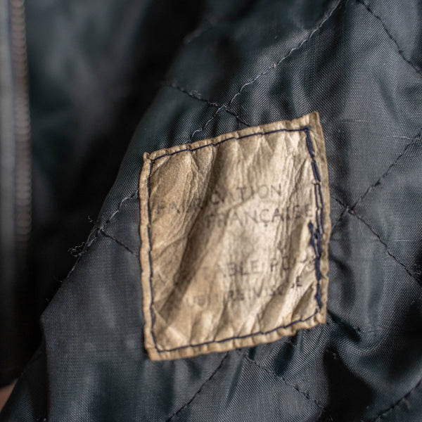 around 1970s French military pilot leather jacket -civilian type-