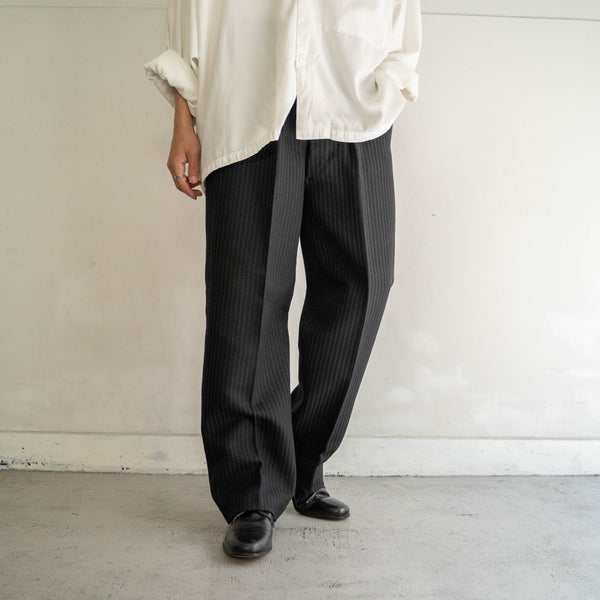 1950-60s Japan vintage black stripe wool pants -great fabric-