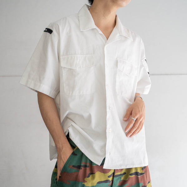 1990-00s US military white shirt with patch 'dead stock' -remake-