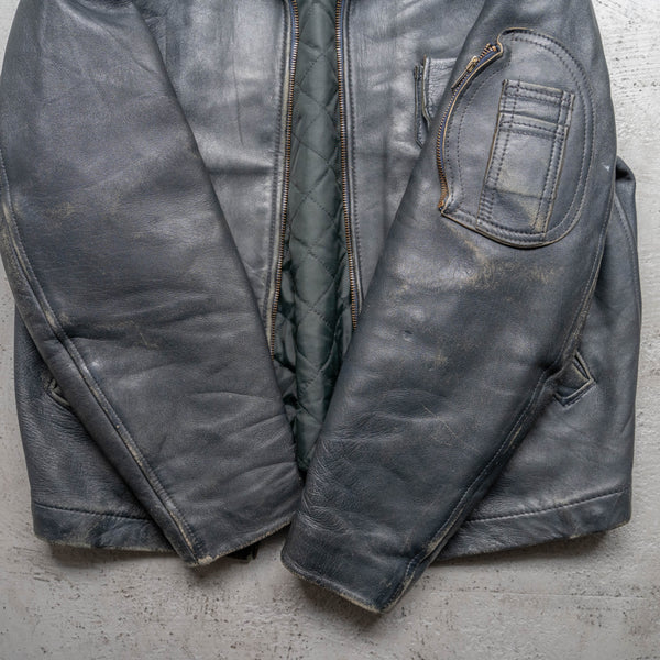 around 1970s French military pilot leather jacket -civilian type-