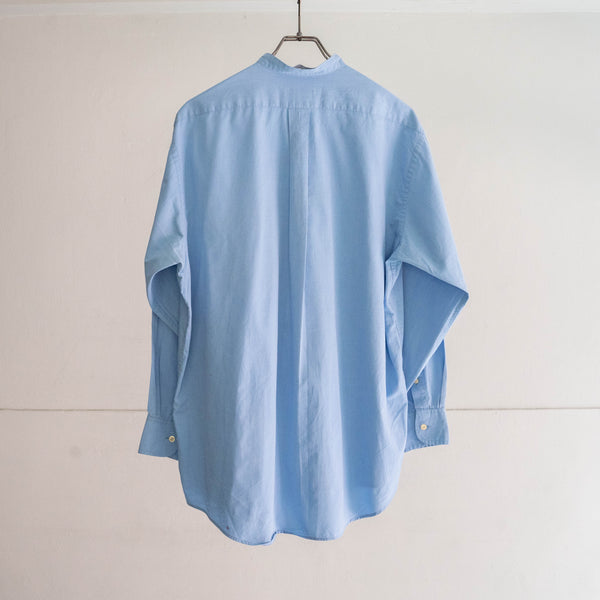 2000s 'CHAPS' light blue color cotton ×poli stand collar shirt