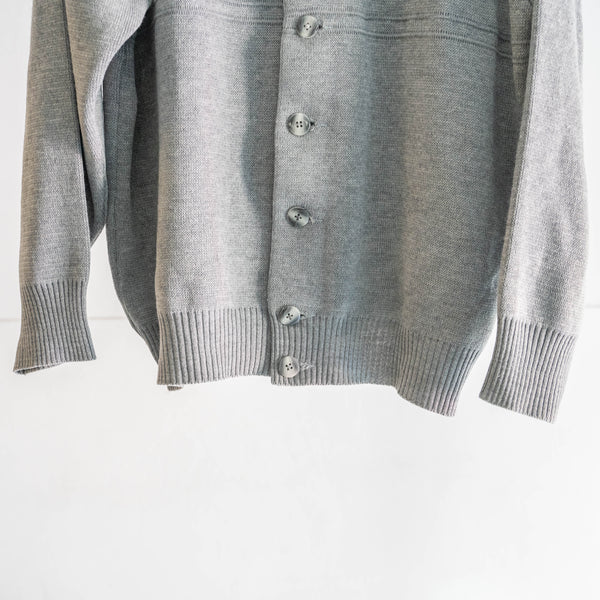 1980-90s Germany gray color poly × wool design knit cardigan