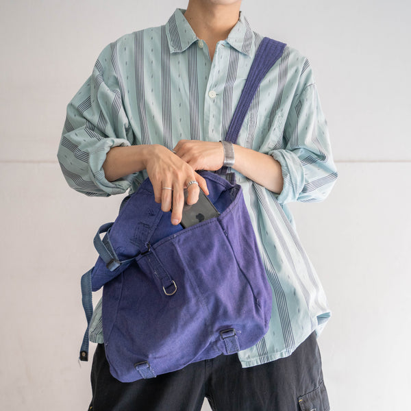 around 1970s Romanian military shoulder bag -blue- 'dead stock'