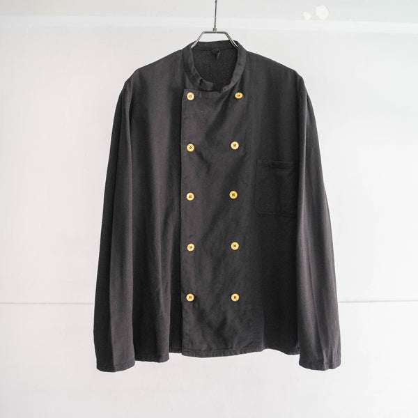 1970-80s German military double breasted chef jacket 'dead stock' -black dyed-