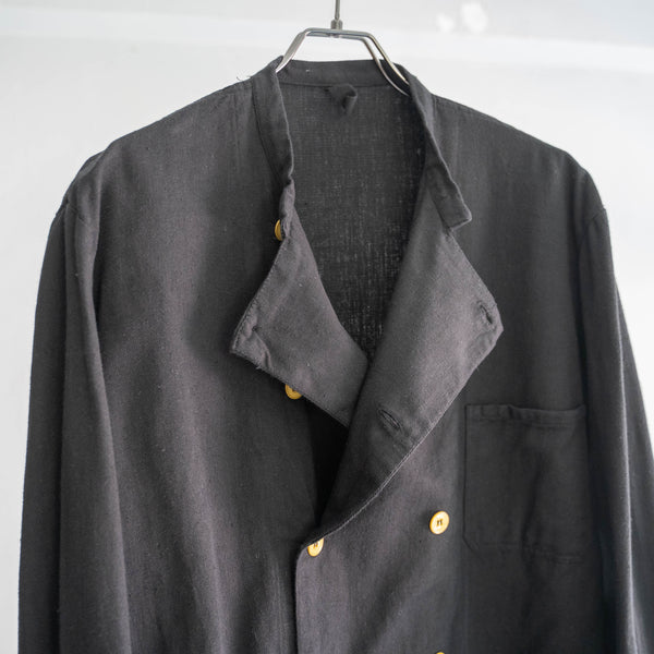 1970-80s German military double breasted chef jacket 'dead stock' -black dyed-