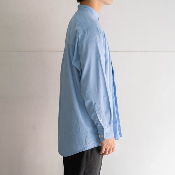 2000s 'CHAPS' light blue color cotton ×poli stand collar shirt