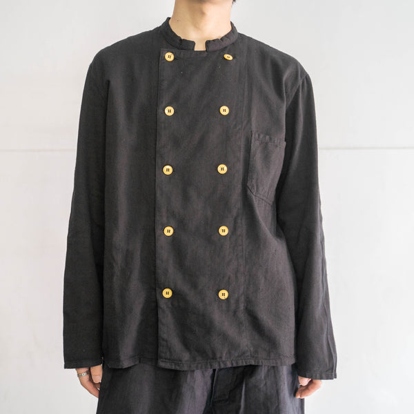 1970-80s German military double breasted chef jacket 'dead stock' -black dyed-