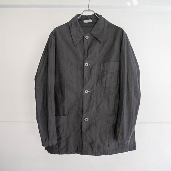 around 1970s Italian military work jacket with v pockets ''dead stock' -black dyed-