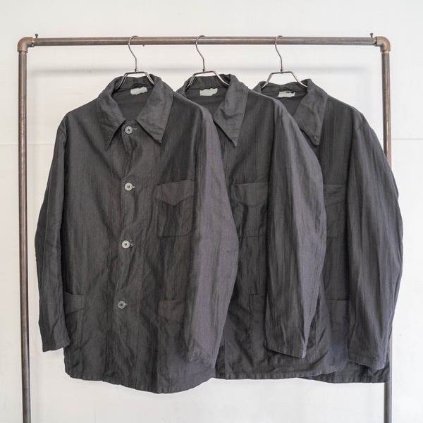 around 1970s Italian military work jacket with v pockets ''dead stock' -black dyed-