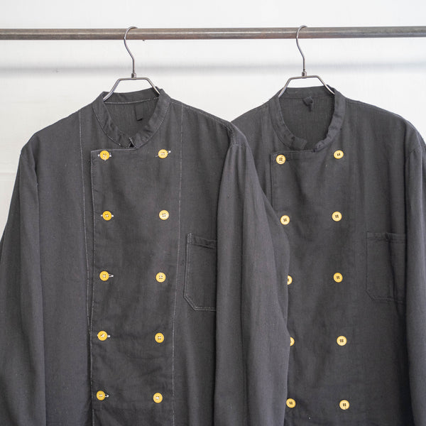 1970-80s German military double breasted chef jacket 'dead stock' -black dyed-