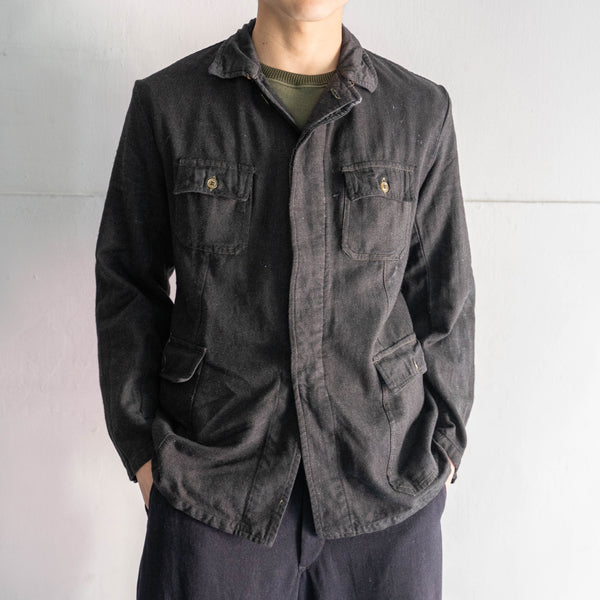 around 1980s Romanian military 4pockets shirt jacket 'black dyed'