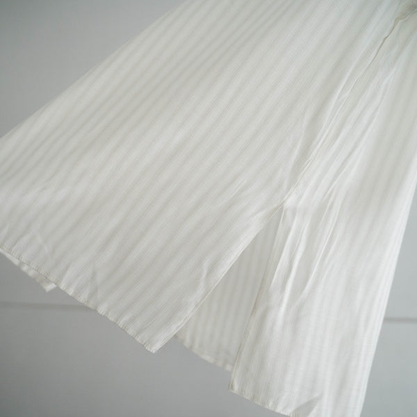 1980s Europe white stand collar smock -strange pattern-